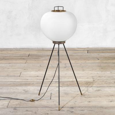  Stilnovo Stilnovo Brass and Metal Floor Lamp 1960