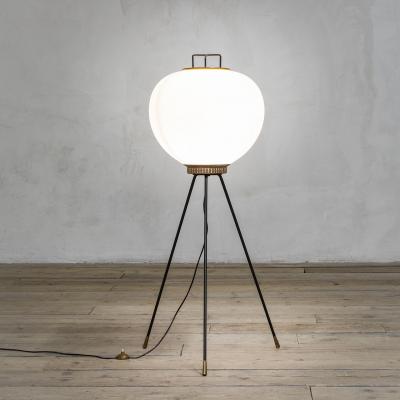  Stilnovo Stilnovo Brass and Metal Floor Lamp 1960