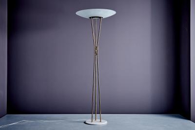  Stilnovo Stilnovo Floor Lamp with Brass and Marble Base