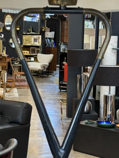  Stilnovo Stilnovo Floor Lamp with Marble Base and Sculptural Frame Italy 1950s