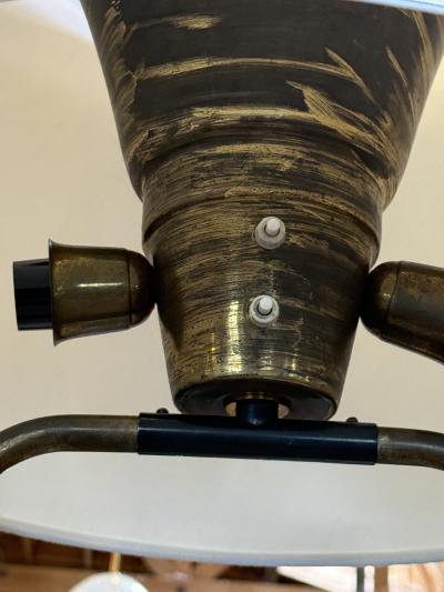  Stilnovo Stilnovo Floor Lamp with Marble Base and Sculptural Frame Italy 1950s