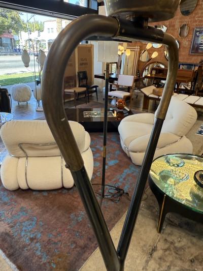  Stilnovo Stilnovo Floor Lamp with Marble Base and Sculptural Frame Italy 1950s