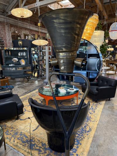  Stilnovo Stilnovo Floor Lamp with Marble Base and Sculptural Frame Italy 1950s