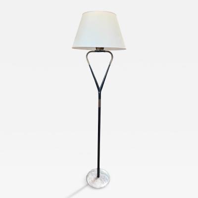  Stilnovo Stilnovo Floor Lamp with Marble Base and Sculptural Frame Italy 1950s