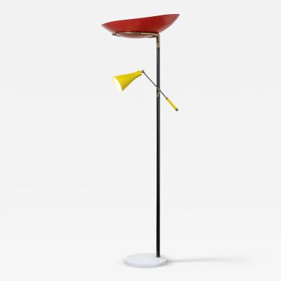  Stilnovo Stilnovo Floor Lamp with Two Diffusers and Marble Base 50s