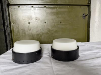  Stilnovo Stilnovo Italian wall sconces opaline glass set of 2 Italy 1960s