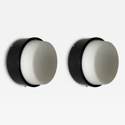  Stilnovo Stilnovo Italian wall sconces opaline glass set of 2 Italy 1960s