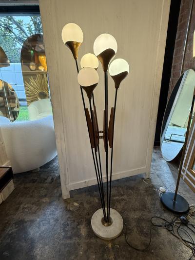  Stilnovo Stilnovo Multi Arm Floor Lamp with Opaline Glass Shades