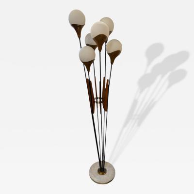  Stilnovo Stilnovo Multi Arm Floor Lamp with Opaline Glass Shades