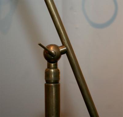  Stilnovo Stilnovo Style Italian Brass Floor Lamp with Green Shade