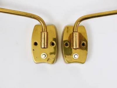  Stilnovo Stilnovo Style Pair Articulating Conical Brass Sconces Wall Lights Italy 1950s
