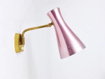  Stilnovo Stilnovo Style Pair Articulating Conical Brass Sconces Wall Lights Italy 1950s