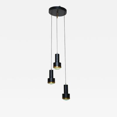  Stilnovo Stilnovo Three Light Faceted Glass Chandelier