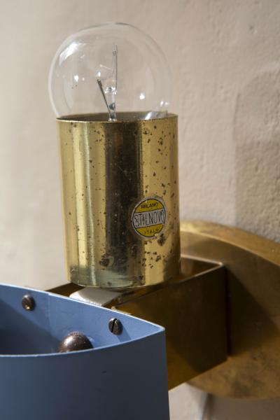  Stilnovo Stilnovo Wall Sconces Brass and Metal with Plexiglas Diffusers 1950