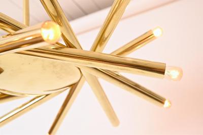  Stilnovo Stilnovo brass 18 light chandelier c1960