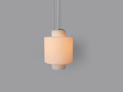  Stilnovo Stilnovo ceiling pendant in opaline glass and brass Italy 1960s