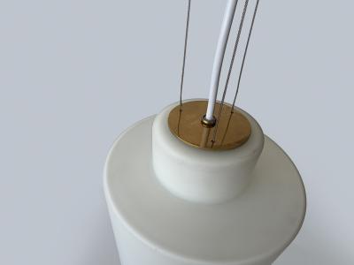  Stilnovo Stilnovo ceiling pendant in opaline glass and brass Italy 1960s