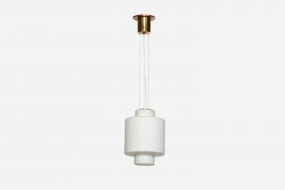  Stilnovo Stilnovo ceiling pendant in opaline glass and brass Italy 1960s