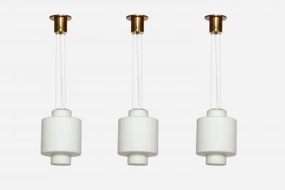  Stilnovo Stilnovo ceiling pendant in opaline glass and brass Italy 1960s