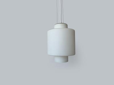  Stilnovo Stilnovo ceiling pendant in opaline glass and brass Italy circa 1960s