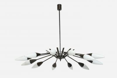  Stilnovo Stilnovo chandelier in patinated brass Italy circa 1960s