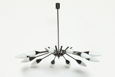  Stilnovo Stilnovo chandelier in patinated brass Italy circa 1960s