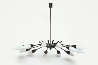  Stilnovo Stilnovo chandelier in patinated brass Italy circa 1960s