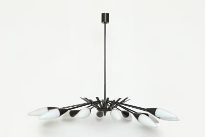  Stilnovo Stilnovo chandelier in patinated brass Italy circa 1960s