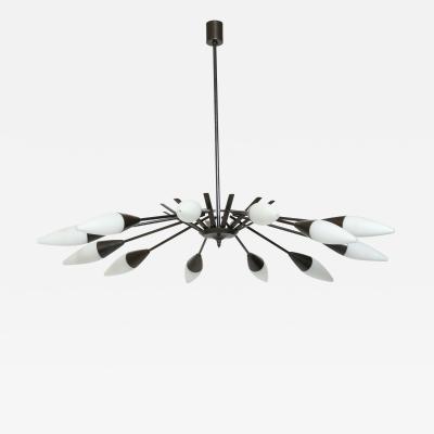  Stilnovo Stilnovo chandelier in patinated brass Italy circa 1960s