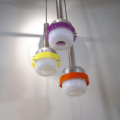  Stilnovo Stilnovo pendant 3 colored elements from the 60 s 