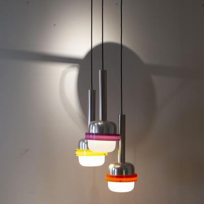  Stilnovo Stilnovo pendant 3 colored elements from the 60 s 