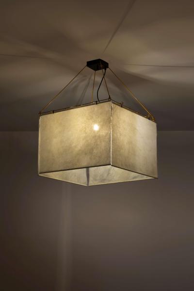  Stilnovo Stilnovo pendant lamp with wool felt shade and metal structure italy 1970s