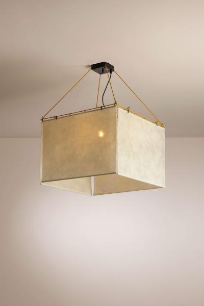  Stilnovo Stilnovo pendant lamp with wool felt shade and metal structure italy 1970s