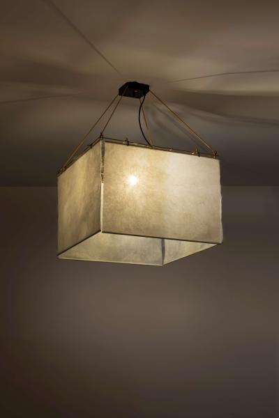  Stilnovo Stilnovo pendant lamp with wool felt shade and metal structure italy 1970s