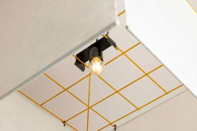  Stilnovo Stilnovo pendant lamp with wool felt shade and metal structure italy 1970s