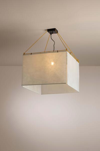  Stilnovo Stilnovo pendant lamp with wool felt shade and metal structure italy 1970s