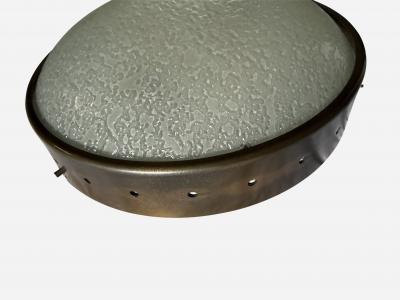  Stilnovo Stilnovo sconces or ceiling lights textured glass and brass Italy circa 1960s