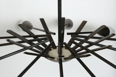  Stilnovo Stilnovo style brass chandelier