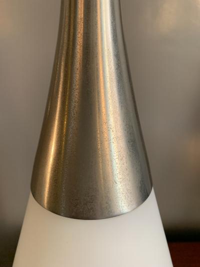  Stilnovo Table lamp in aluminum and glass by Stilnovo Italy 1960s