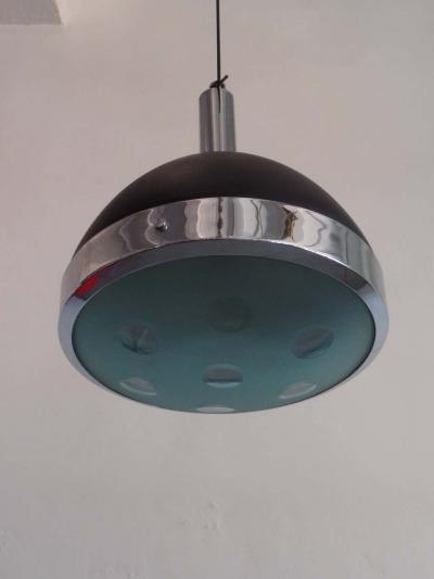  Stilnovo Three Italian Mid Century Modern Pendants by Stilnovo circa 1962
