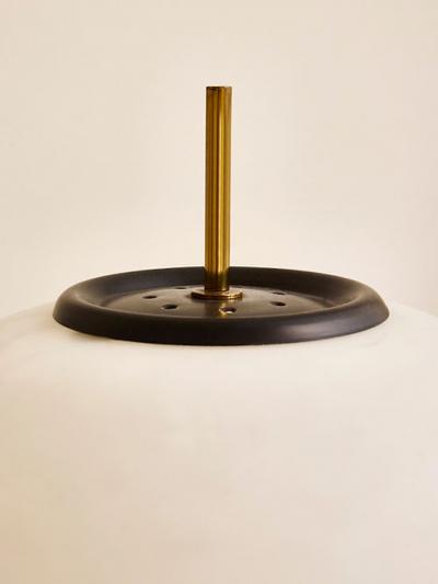  Stilnovo Vintage Stilnovo Metal and Opaline Floor Lamp