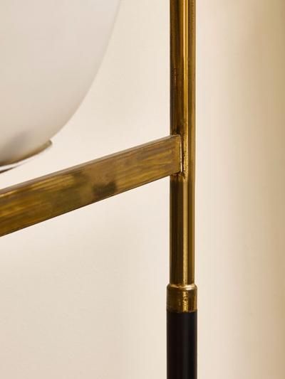  Stilnovo Vintage Stilnovo Metal and Opaline Floor Lamp