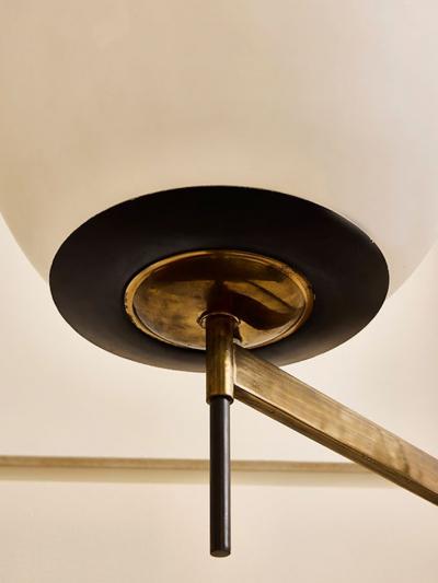  Stilnovo Vintage Stilnovo Metal and Opaline Floor Lamp