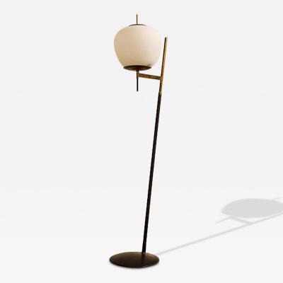 Stilnovo Vintage Stilnovo Metal and Opaline Floor Lamp