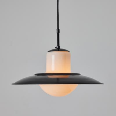  Stockmann Orno 1940s Gunilla Jung Model 1005 Glass Metal Ceiling Lamp for Stockmann Orno