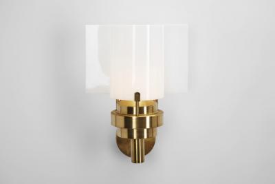  Stockmann Orno Brass and Acrylic Glass Wall Lamps by Stockmann Orno Finland 1960s