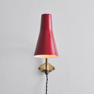  Stockmann Orno Pair of 1950s Lisa Johansson Pape Red Adjustable Wall Lights for Stockmann Orno