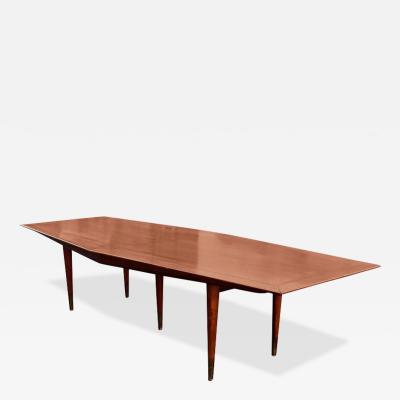  Stow Davis Furniture Co 10 Conference or Dining Table by Giacomo Buzzitta for Stow Davis Walnut Brass