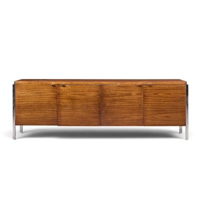  Stow Davis Furniture Co Alexis Yermakov for Stow Davis Electra Series Walnut and Chrome Credenza