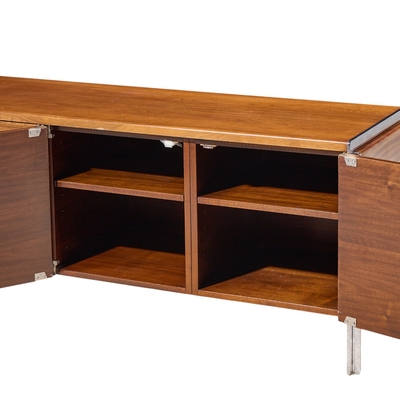  Stow Davis Furniture Co Alexis Yermakov for Stow Davis Electra Series Walnut and Chrome Credenza